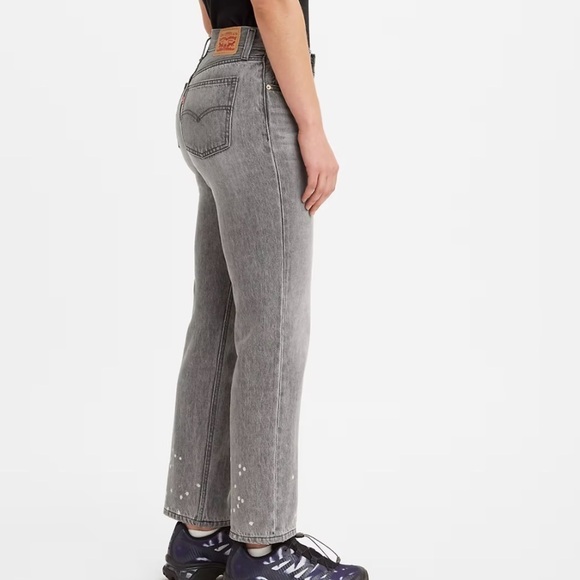 Levis Low Pro Straight Leg Grey Jeans Bleached Distressed NWT NEW​​ - Picture 11 of 13